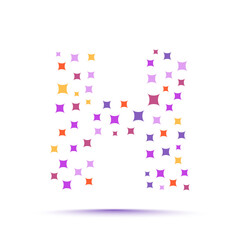Minimal geometric trendy abstract shape pattern letter h logo design template