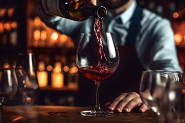 ワインを注ぐソムリエ　with generative ai