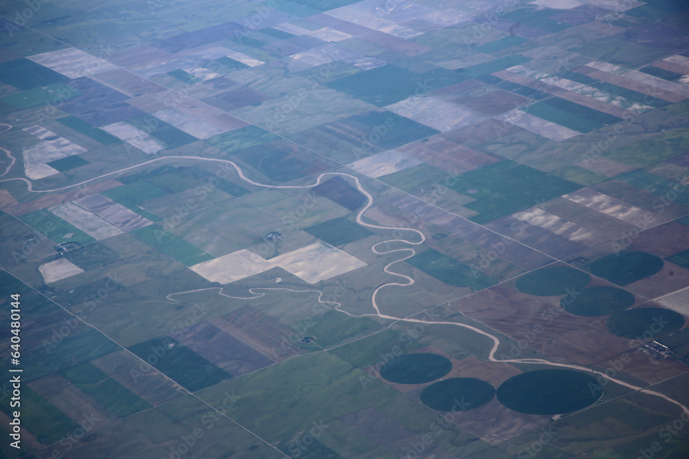 Wall mural aerial view of farmland