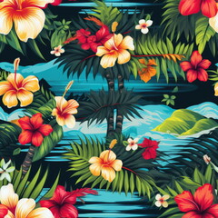 seamless pattern of shirt Hawaii style
