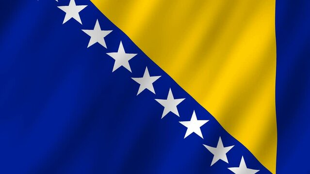 Flag of the bosnia and herzegovina waving animation. looping National bosnia and herzegovina flag animation background 4k