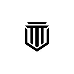 Pillar logo design with shield combination