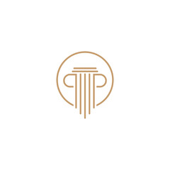 Greek pillar logo design with minimalist concept