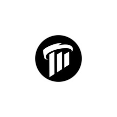 Pillar logo design in flat style