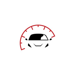 car logo design with speedometer combination