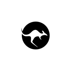 kangaroo logo design vector in circle shape