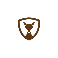 Kangaroo logo with shield combination