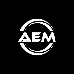 AEM letter logo design with black background in illustrator, vector logo modern alphabet font overlap style. calligraphy designs for logo, Poster, Invitation, etc.