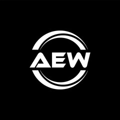 AEW letter logo design with black background in illustrator, vector logo modern alphabet font overlap style. calligraphy designs for logo, Poster, Invitation, etc.
