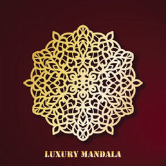 A black,rad and gold luxury mandala design