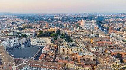 Fototapeta premium Rome, the eternal city, is a living museum where ancient ruins meet urban life. The city is dotted with remnants of its glorious past, from the Colosseum, where gladiators once fought