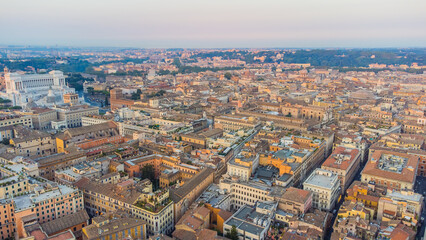 Fototapeta premium Rome, the eternal city, is a living museum where ancient ruins meet urban life. The city is dotted with remnants of its glorious past, from the Colosseum, where gladiators once fought