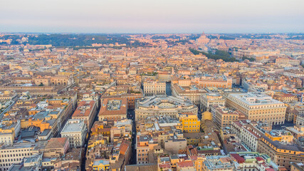 Fototapeta premium Rome, the eternal city, is a living museum where ancient ruins meet urban life. The city is dotted with remnants of its glorious past, from the Colosseum, where gladiators once fought