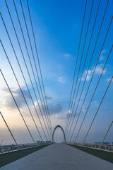 The modern bridge under blue sky.