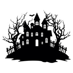 Fototapeta na wymiar Halloween Spooky House vector illustration 