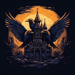 Fototapeta premium halloween background with bats