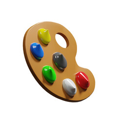  Back to School Preparation Education 3D render icon Paint Pallet Board
