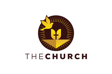 Trendy and Professional letter U church sign Christian and peaceful vector logo design