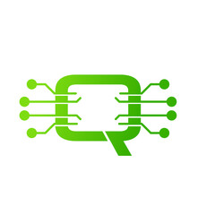 Q Tech Minimalist Logo design, Letter Q Modern Logo design, Tech logo design, Q Electrical Logo Design