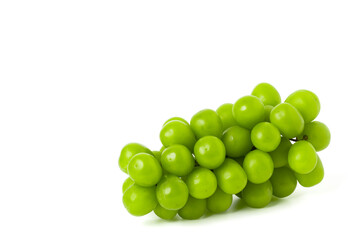 Bunch of fresh green grapes. isolated on a white background.