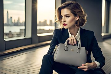 business woman with beautiful hand bag