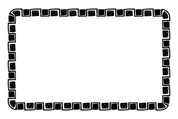 simple seamless vector rectangle hand draw sketch floral border
