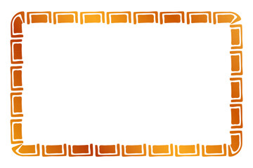 simple seamless vector gold golden rectangle hand draw sketch floral border