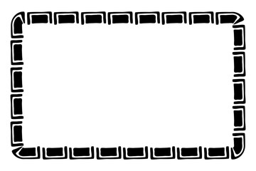 simple seamless vector rectangle hand draw sketch floral border
