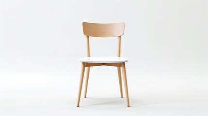 White wooden chair on white background