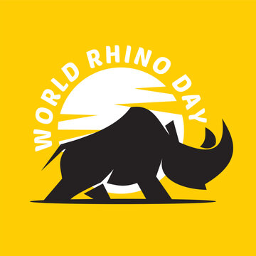 world rhino day vector