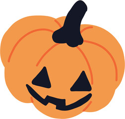 freehand drawing of halloween pumpkin.