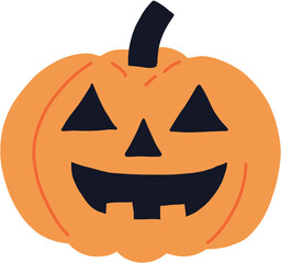 freehand drawing of halloween pumpkin.