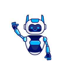 Robot character say Hi Hello vector illustration. Cute robot cartoon illustration design
