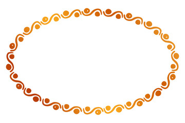 simple seamless vector gold golden oval hand draw sketch floral border