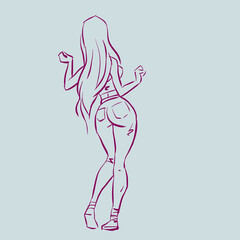 silhouette of a woman vector for card decoration illustration