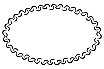 simple seamless vector oval hand draw sketch floral border
