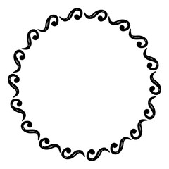 simple seamless vector circle hand draw sketch floral border
