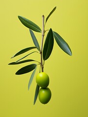 A minimalist representation of an olive branch, symbolizing peace and harmony with a contemporary...