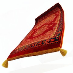 Beautiful Magic Flying Carpet with intricate design Isolated on a white background