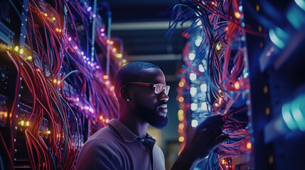 A technician is maintaining a complex network of servers in a busy data center
