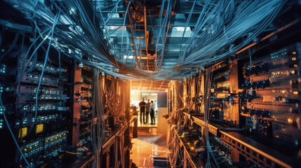 A technician is maintaining a complex network of servers in a busy data center