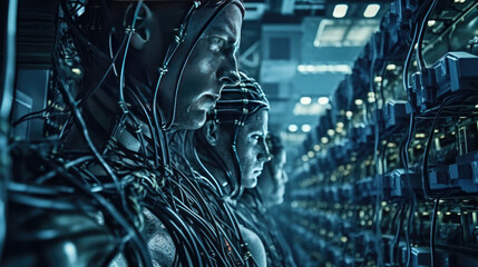 A technician is maintaining a complex network of servers in a busy data center