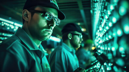 A technician is maintaining a complex network of servers in a busy data center