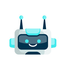 Robot Head Avatar Vector Design. Cartoon Robot Head Icon