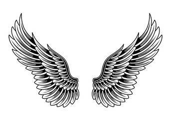 Vector angel wings tattoo design