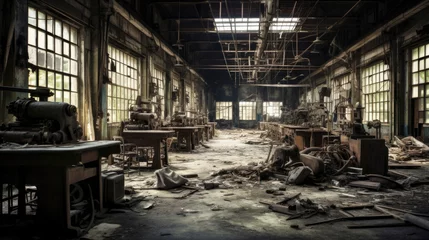 Foto auf Acrylglas An abandoned bankrupt factory © didiksaputra