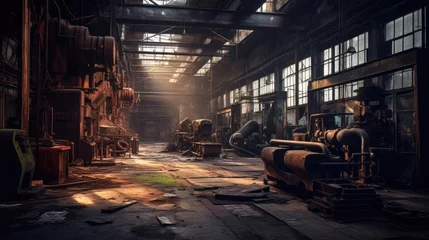 Keuken spatwand met foto An abandoned bankrupt factory © didiksaputra