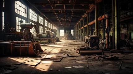 Fotobehang An abandoned bankrupt factory © didiksaputra