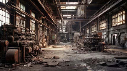 Gordijnen An abandoned bankrupt factory © didiksaputra