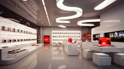 An electronics store's modern interior